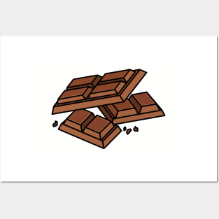 Chocolate Bar Pieces Digital Illustration Posters and Art